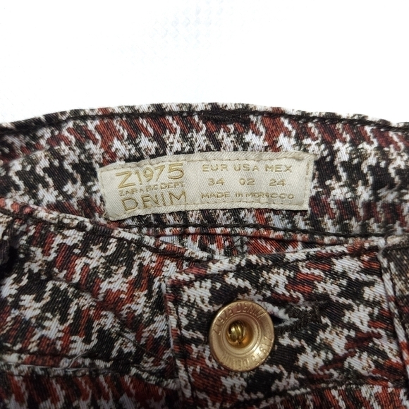 Copy - 𝅺Zara Z1975  Houndstooth Skinny Denim Pants - Picture 8 of 8